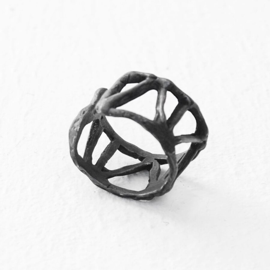 anillos finos plata negra