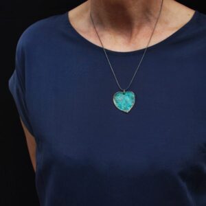 Collar de plata y cobre Hoja