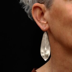 Pendientes largos de plata Foglia