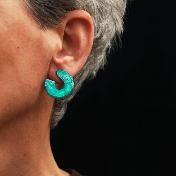 Pendientes de cobre y plata Miniturquesa