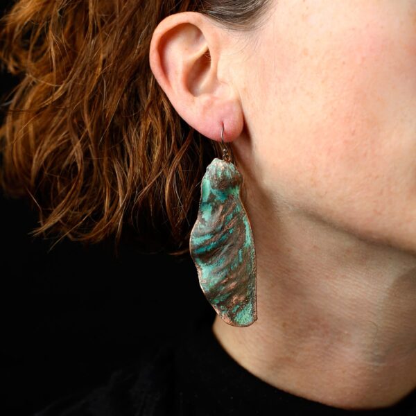 Pendientes de cobre y plata Samara