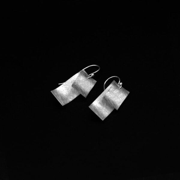 Pendientes de plata Alga