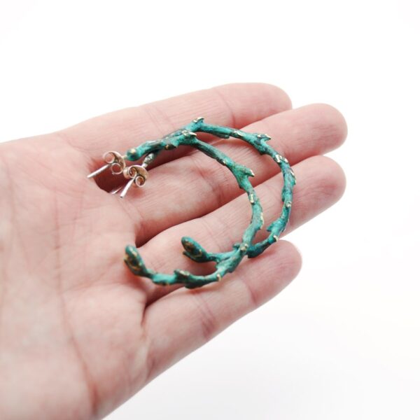 Pendientes de latón y plata Demeter
