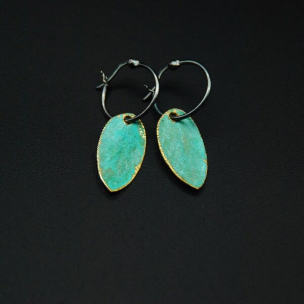 Pendientes de latón y plata Salvia
